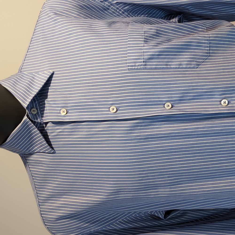 Canali Blue Striped Dress Shirt Size 18